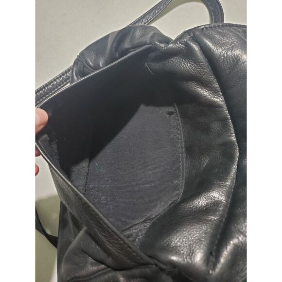 Victoria Leather Co Soft Black Leather Shoulder Bag multiple compartments - Picture 8 of 14